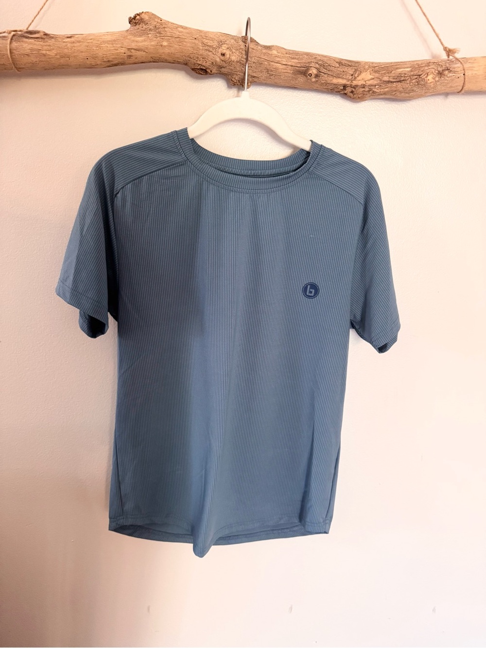 Burn Boot Camp Men's/unisex Blue Short-Sleeve Performance Tee with Subtle Logo